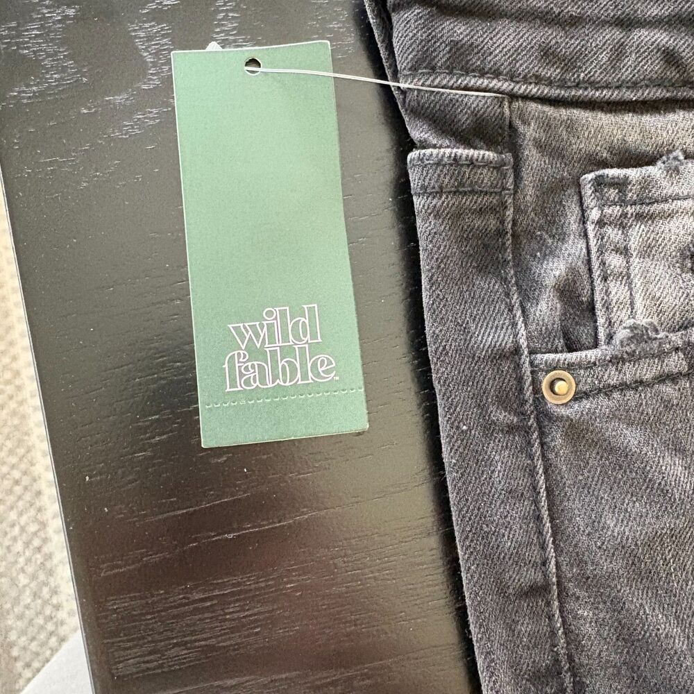Wild Fable Easy Rigid High Rise Straight Jeans Black Size 4 NWT - Picture 6 of 9